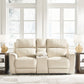 Dahlmoore - Dbl Power Reclining Loveseat With Console - Almond