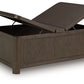 Breckington - Cocktail Table With Storage - Dark Brown