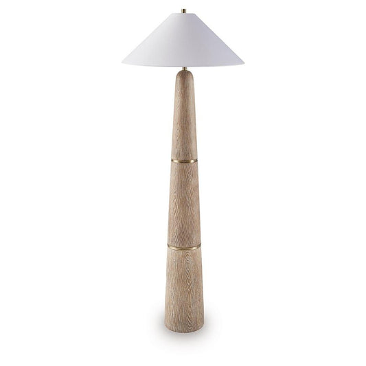 Gasparleigh - Brown / Gold Finish - Poly Floor Lamp