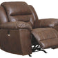 Stoneland - Chocolate - Power Rocker Recliner - Faux Leather