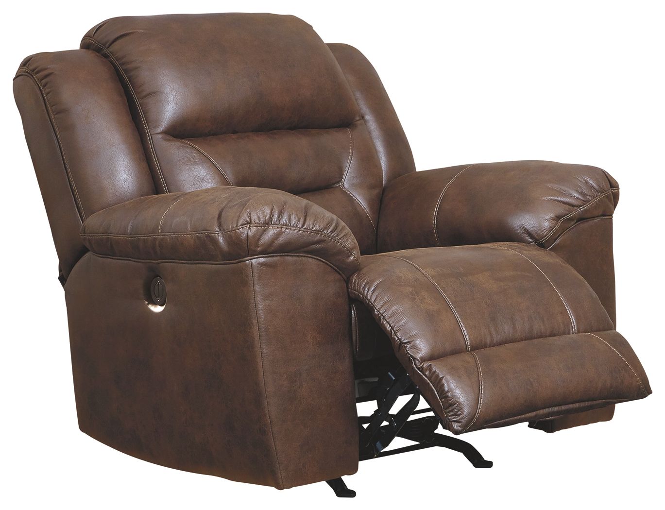 Stoneland - Chocolate - Power Rocker Recliner - Faux Leather