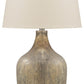 Mari - Glass Table Lamp  - Gray / Gold Finish - Fraser Furniture & Mattresses