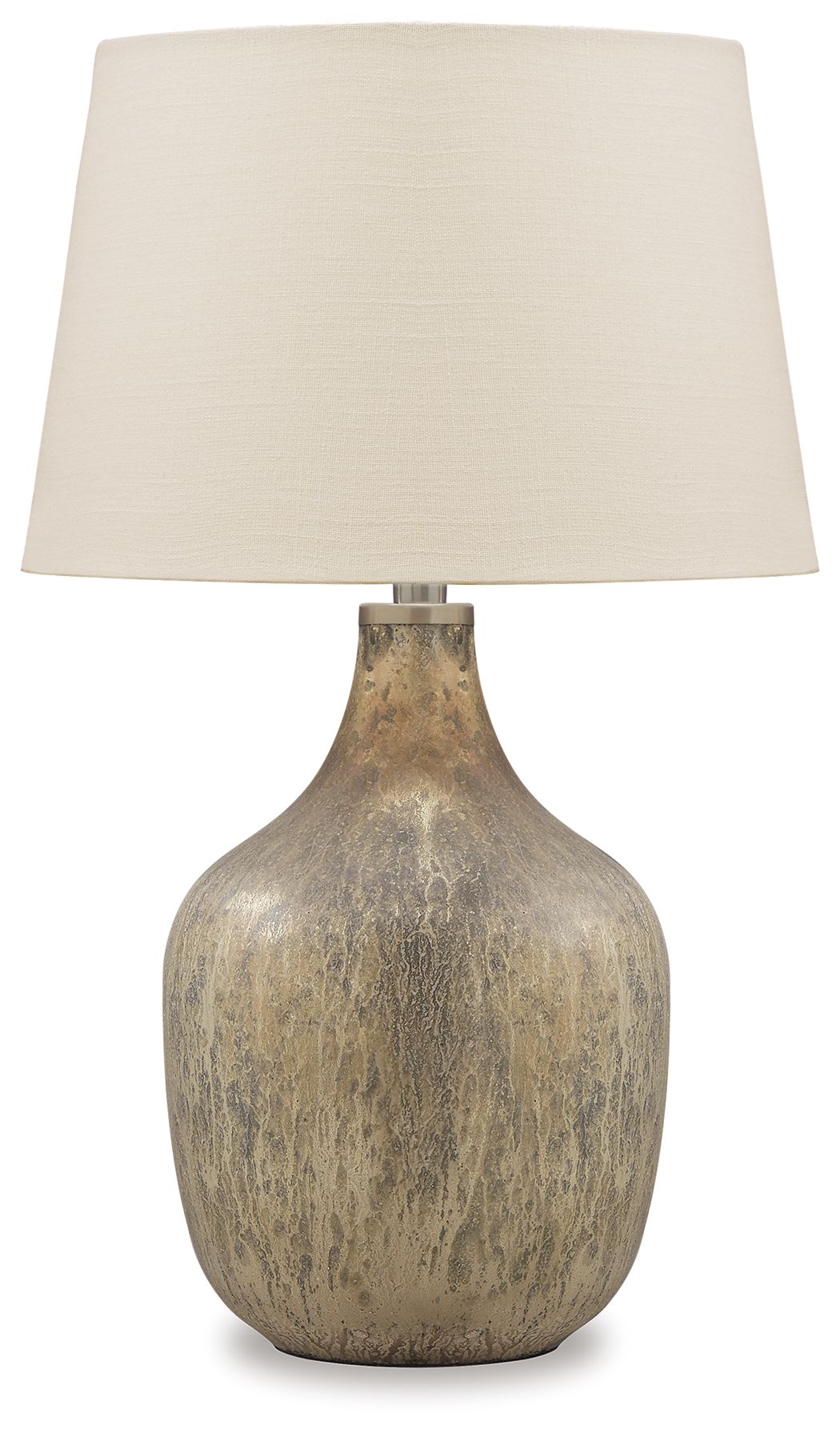 Mari - Glass Table Lamp  - Gray / Gold Finish - Fraser Furniture & Mattresses