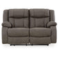 First Base - Gunmetal - Reclining Loveseat - Faux Leather