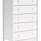 Hallityn - White - Five Drawer Chest