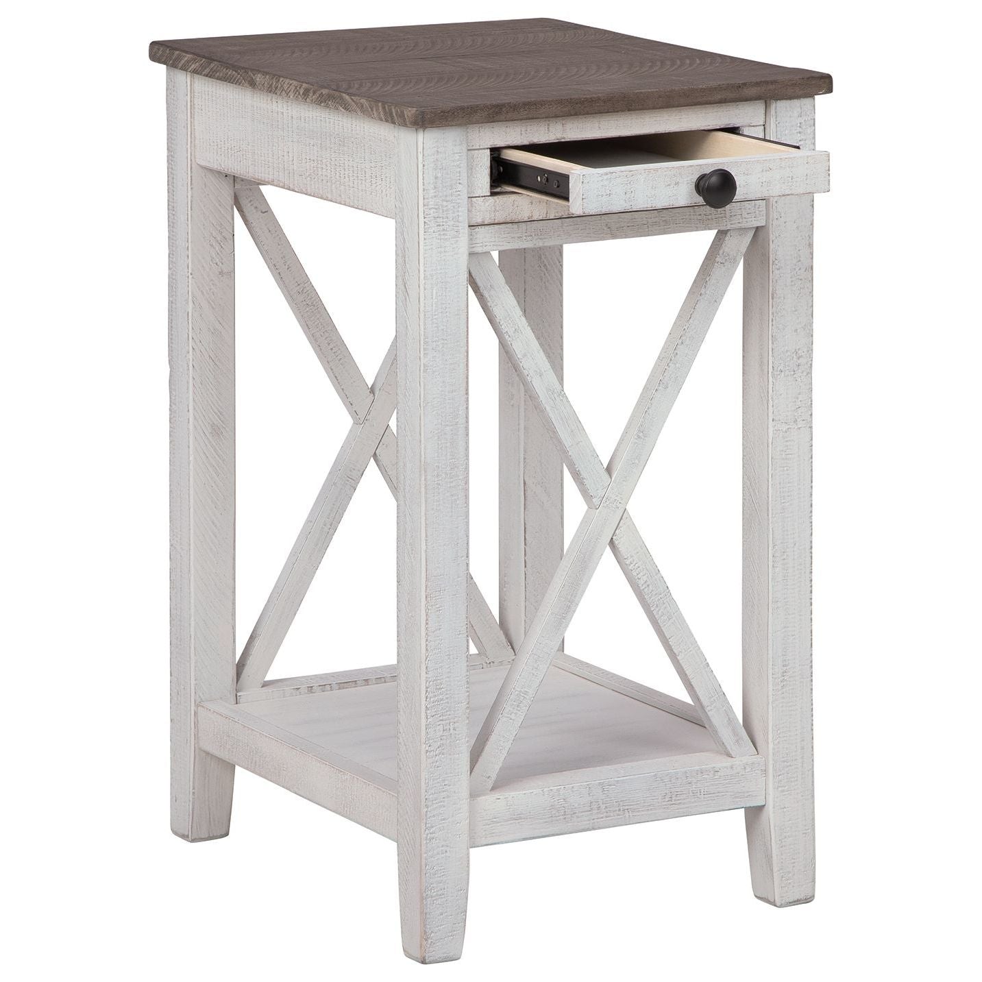 Adalane - White / Gray - Accent Table