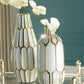 Mohsen - Vase Set (Set of 2) - Gold Finish / White - Fraser Furniture & Mattresses