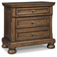 Flynnter - Medium Brown - Two Drawer Night Stand