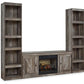 Wynnlow - 3-Piece Entertainment Center With Electric Fireplace - Gray