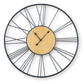 Brockett - Wall Clock - Black / Natural - Fraser Furniture & Mattresses