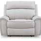Social Pointe - Power Recliner / Adjustable Headrest - Pearl / Ash