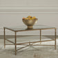 Cloverty - Aged Gold Finish - Rectangular Cocktail Table