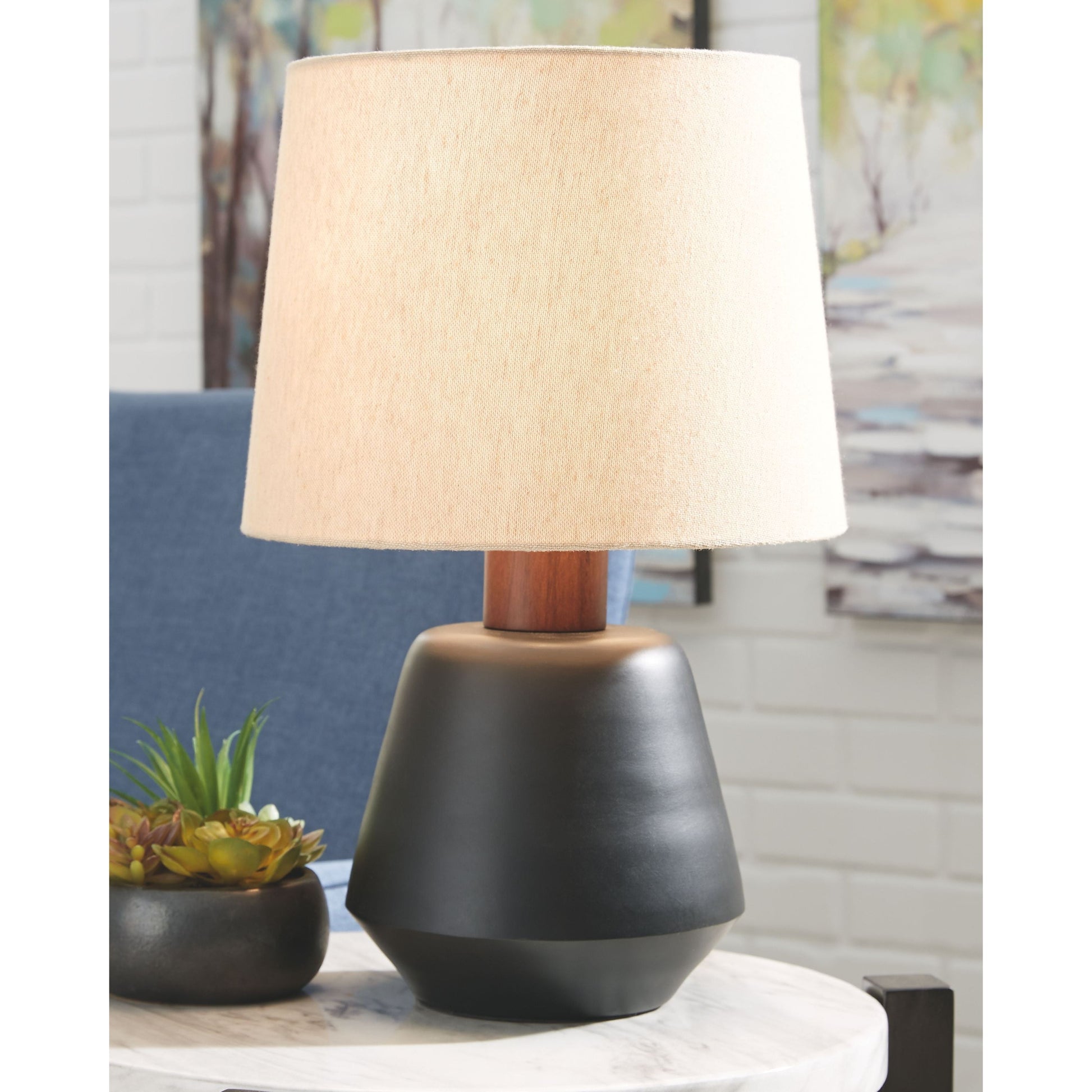 Ancel - Black / Brown - Metal Table Lamp