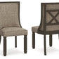 Tyler Creek - Dining UPH Side Chair (Set of 2) - Framed Back - Black / Grayish Brown - Fraser Furniture & Mattresses