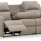 Lavenhorne - Rec Sofa W/Drop Down Table - Pebble