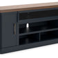 Landocken - Brown / Blue - Xl TV Stand W/Fireplace Option