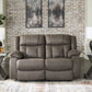 First Base - Gunmetal - Reclining Loveseat - Faux Leather