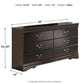 Huey Vineyard - Six Drawer Dresser - Black - Fraser Furniture & Mattresses