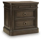 Wickenger - Two Drawer Night Stand - Dark Brown