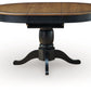 Clorazi - Oval Dining Room Butterfly Extension Table - Black / Brown - Fraser Furniture & Mattresses