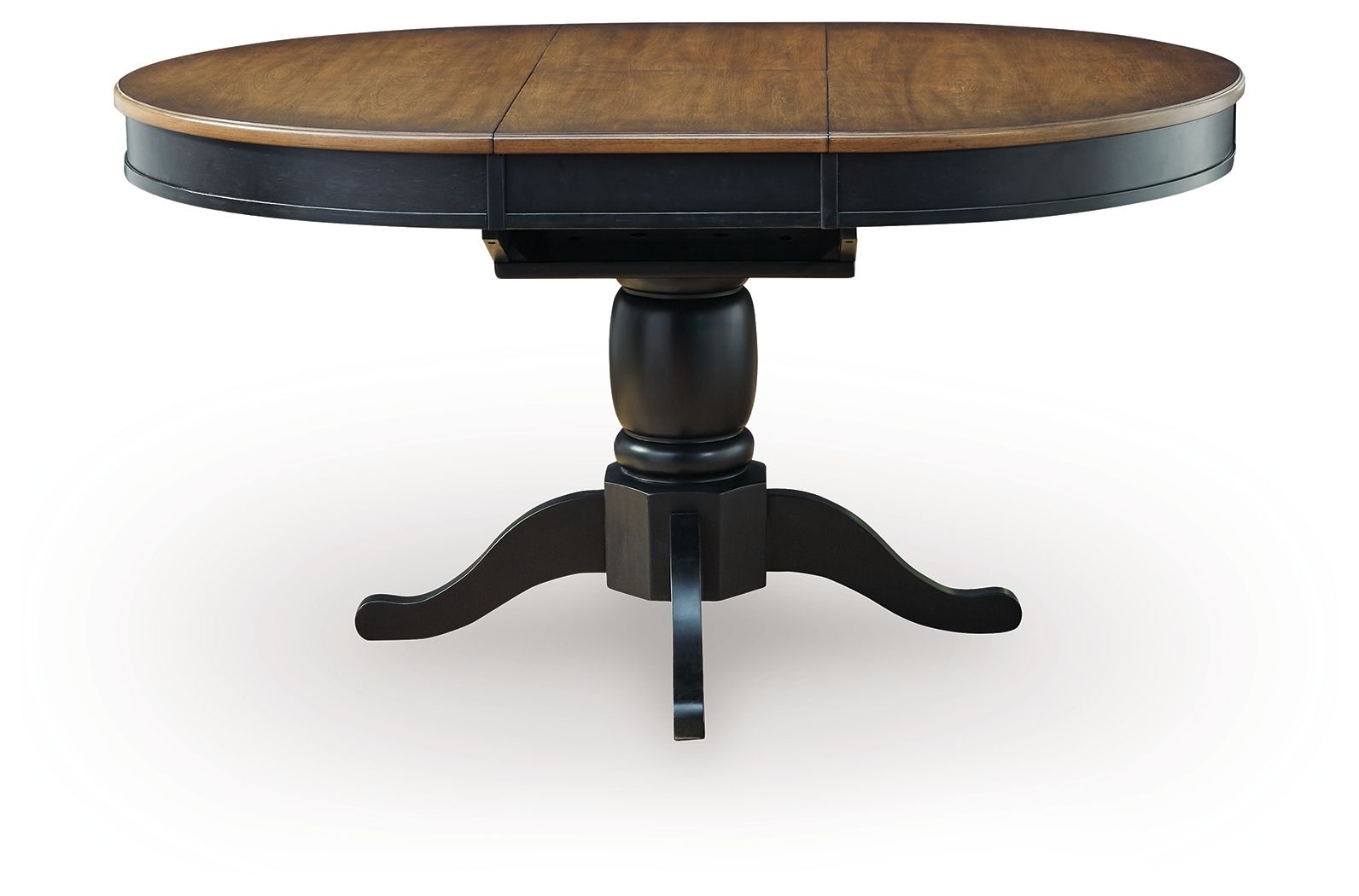 Clorazi - Oval Dining Room Butterfly Extension Table - Black / Brown - Fraser Furniture & Mattresses