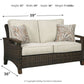Paradise Trail - Loveseat w/Cushion - Medium Brown