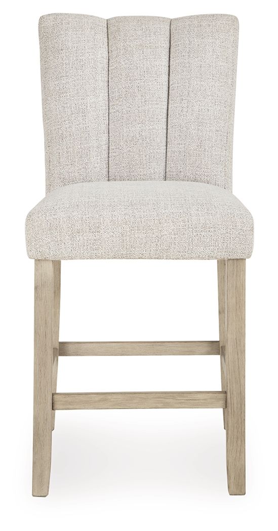 Larawyn - Upholstered Barstool (Set of 2) - Bisque - Fraser Furniture & Mattresses