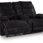 Rhine Falls - Double Reclining Power Loveseat With Console - Onyx