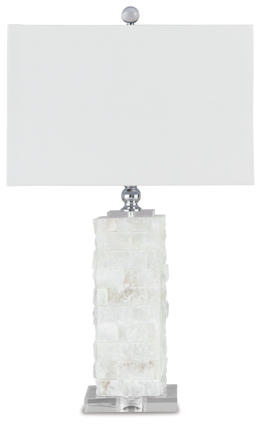 Malise - Alabaster Table Lamp  - White - Fraser Furniture & Mattresses