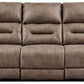 Stoneland - Reclining Sofa - Faux Leather - Fossil