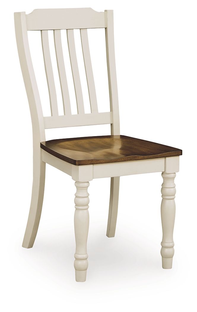 Wirloni - Dining Room Side Chair (Set of 2) - Antique White / Brown - Fraser Furniture & Mattresses