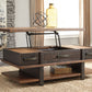 Stanah - Brown / Beige - Lift Top Cocktail Table