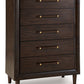 Dantenton - Five Drawer Chest - Merlot