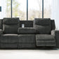 Martinglenn - Ebony - Reclining Sofa W/Drop Down Table - Fabric