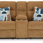 Kanlow - Dbl Reclining Loveseat With Console - Honey