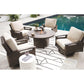 Paradise Trail - Medium Brown - 5 Pc. - Conversation Set With 4 Swivel Lounge Chairs