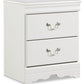 Anarasia - Two Drawer Night Stand - White