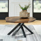 Haileeton - Brown / Black - Oval Cocktail Table