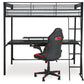 Broshard - Black - Twin Loft Bed With Desk