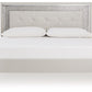 Zyniden - Silver - King Upholstered Panel Bed