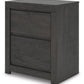 Fraluna - Charcoal - Two Drawer Night Stand