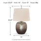 Magalie - Metal Table Lamp  - Antique Silver Finish - Fraser Furniture & Mattresses