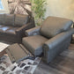 Austin All Leather Recliner – Grey Leather Comfort Chair - Floor Model Only