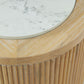 Camdill - Round End Table - Light Brown / White