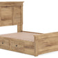 Makidern - Panel Storage Bed With 2 Under Bed Storage Units