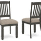 Tyler Creek - Dining UPH Side Chair (Set of 2) - Slatback - Black / Grayish Brown - Fraser Furniture & Mattresses