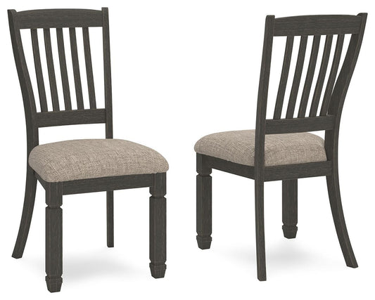 Tyler Creek - Dining UPH Side Chair (Set of 2) - Slatback - Black / Grayish Brown - Fraser Furniture & Mattresses
