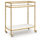 Plattfield - Bar Cart - Antique Gold Finish