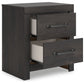 Hollivern - Dark Gray - Two Drawer Night Stand