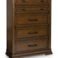 Taffenbrook - Medium Brown - Five Drawer Chest